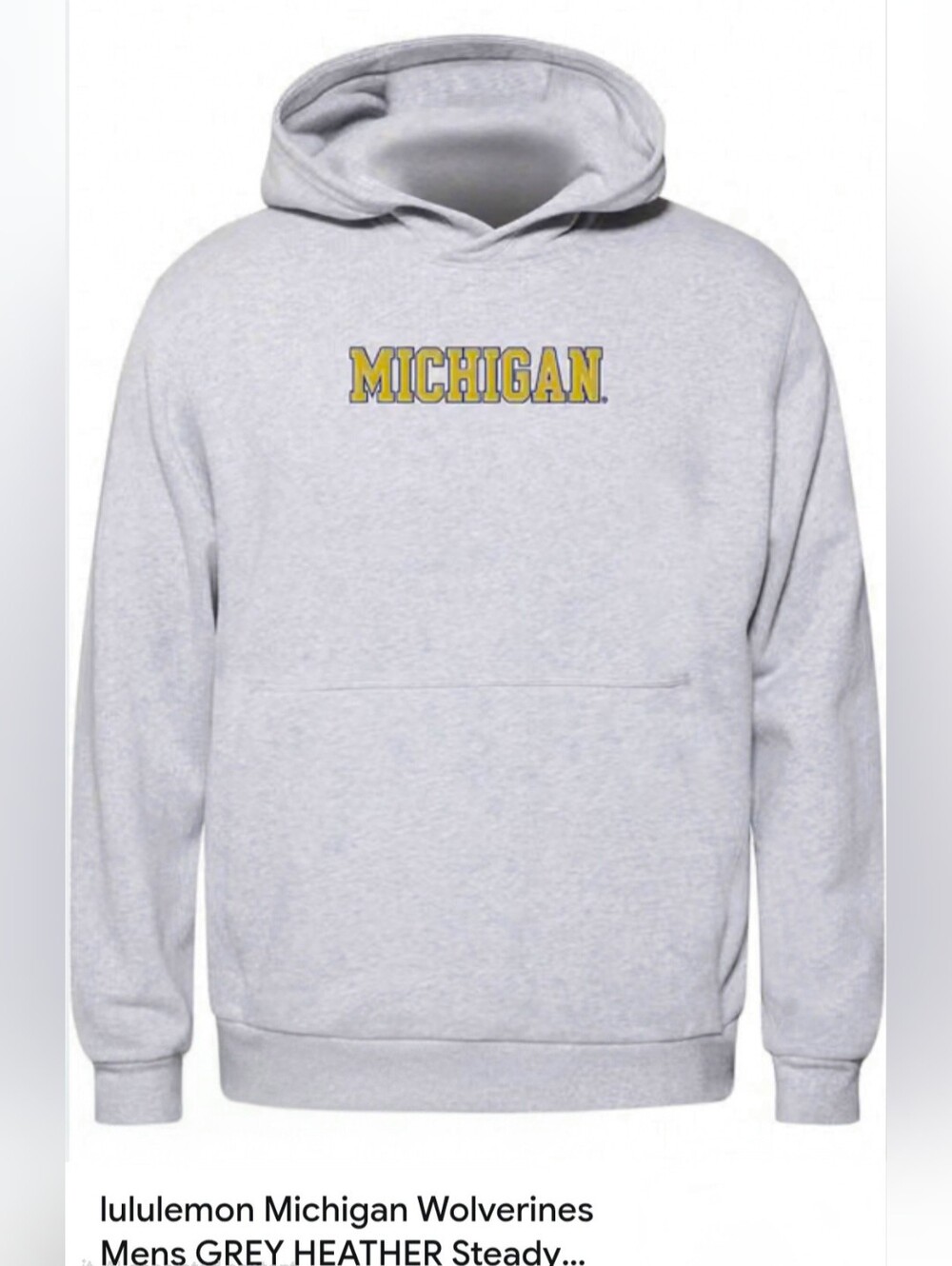 lululemon athletica Men's Grey Heather Michigan Logo Hoodie& Fanny  Pack